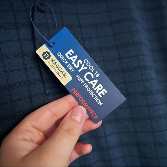 Haggar Cool 18 Performance Polo Shirt Mens Small S/CH Easy Care Quick Dry - Picture 3 of 7